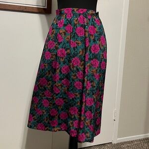 Vintage rrrrruss Floral Print Midi Skirt | Vintage Size 14